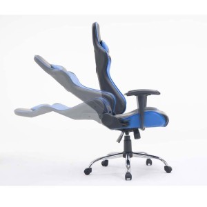 Silla gaming ZELDA, reclinable, con cojines, en piel color negro