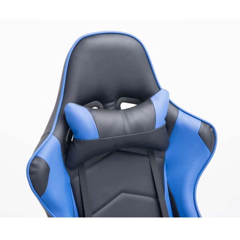 Silla gaming ZELDA, reclinable, con cojines, en piel color negro