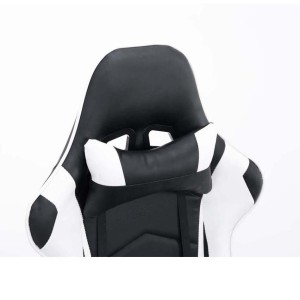 Silla gaming ZELDA, reclinable, con cojines, en piel color negro