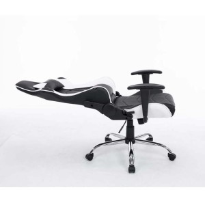 Silla gaming ZELDA, reclinable, con cojines, en piel color negro