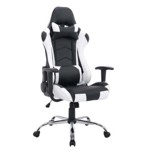 Silla gaming ZELDA, reclinable, con cojines, en piel color negro