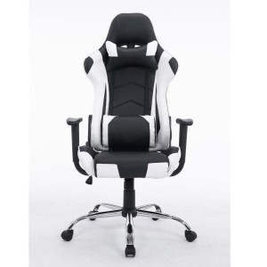 Silla gaming ZELDA, reclinable, con cojines, en piel color negro