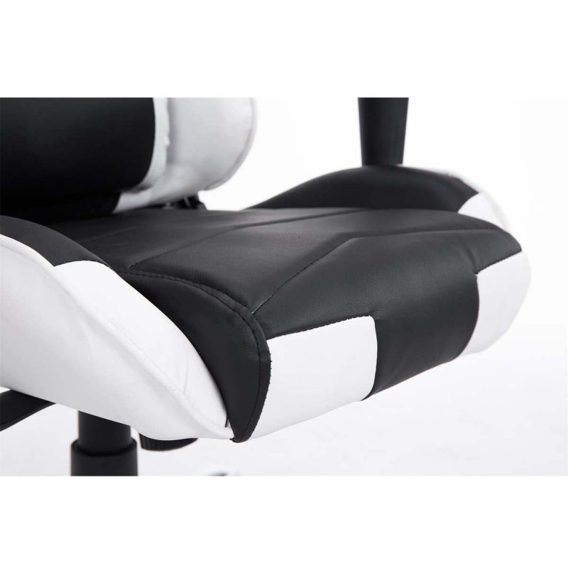 Silla gaming ZELDA, reclinable, con cojines, en piel color negro