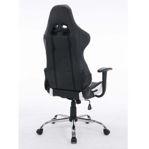 Silla gaming ZELDA, reclinable, con cojines, en piel color negro