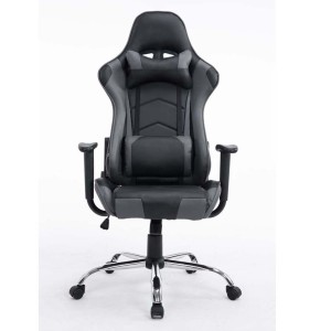 Silla gaming ZELDA, reclinable, con cojines, en piel color negro