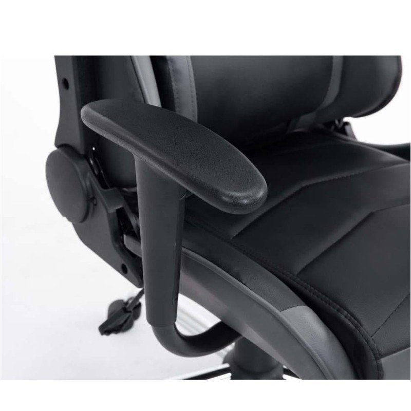 Silla gaming ZELDA, reclinable, con cojines, en piel color negro