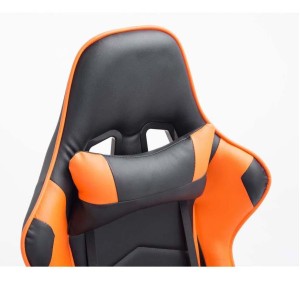 Silla gaming ZELDA, reclinable, con cojines, en piel color negro