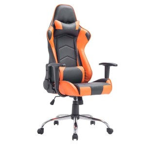 Silla gaming ZELDA, reclinable, con cojines, en piel color negro