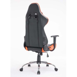 Silla gaming ZELDA, reclinable, con cojines, en piel color negro