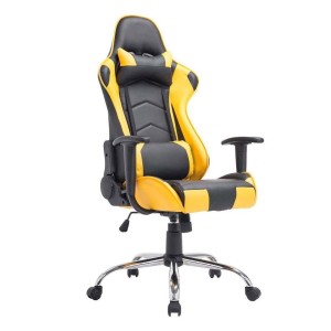 Silla gaming ZELDA, reclinable, con cojines, en piel color negro