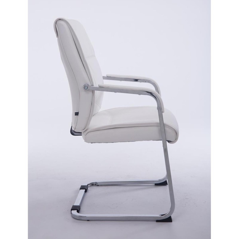 Silla de confidente MAEL, gran acolchado en piel color negro