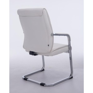 Silla de confidente MAEL, gran acolchado en piel color negro