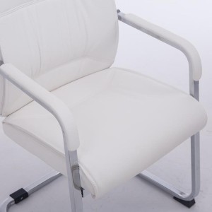 Silla de confidente MAEL, gran acolchado en piel color negro