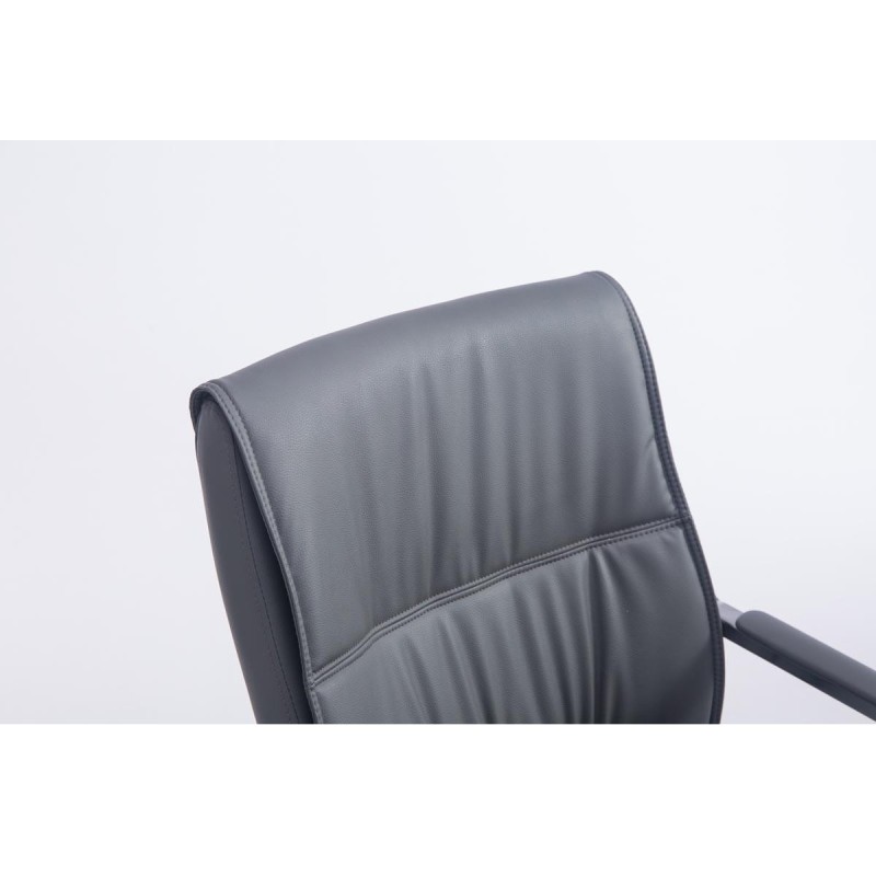 Silla de confidente MAEL, gran acolchado en piel color negro