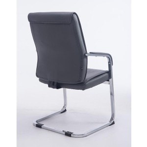 Silla de confidente MAEL, gran acolchado en piel color negro