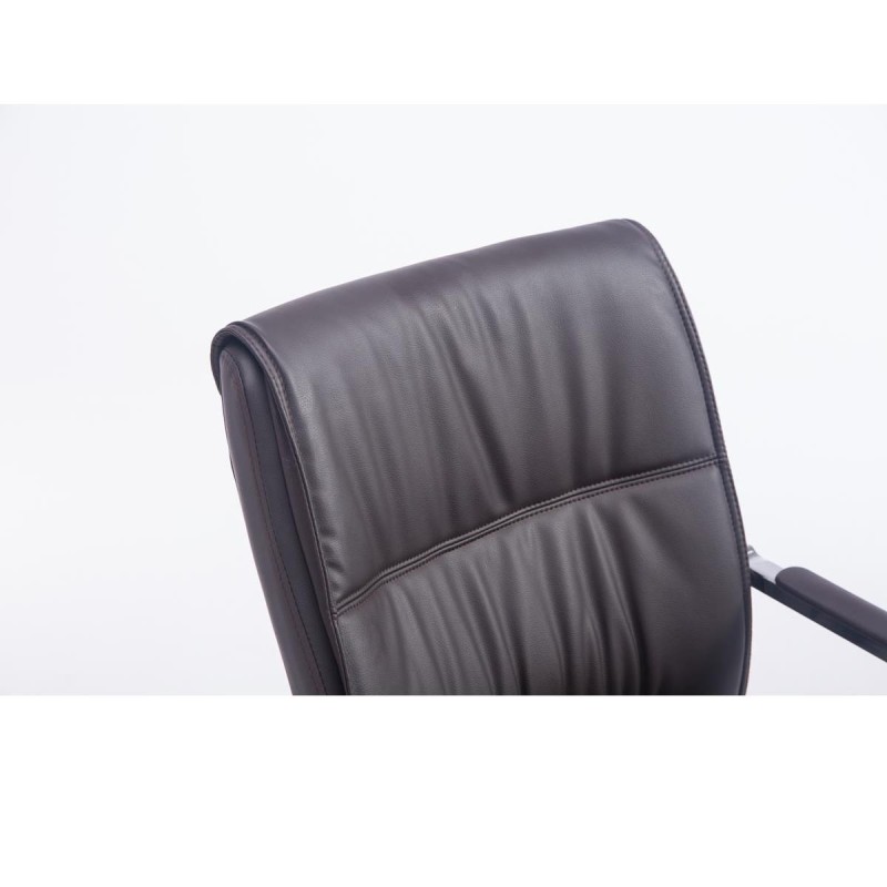 Silla de confidente MAEL, gran acolchado en piel color negro