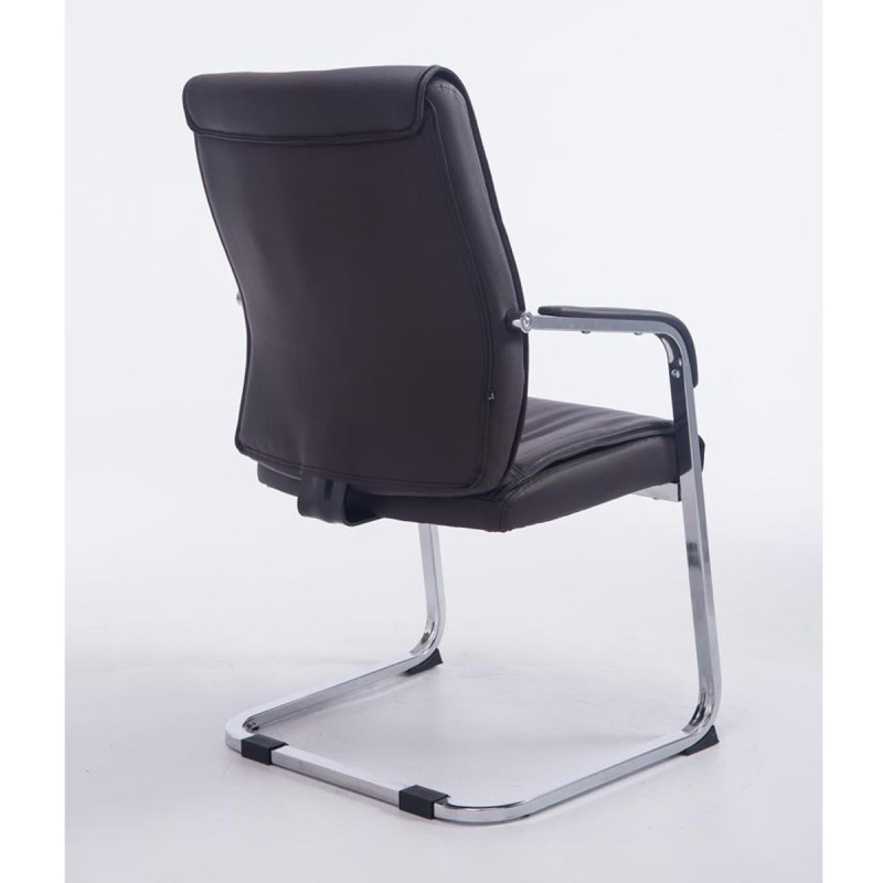 Silla de confidente MAEL, gran acolchado en piel color negro