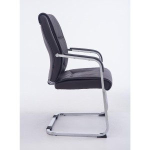 Silla de confidente MAEL, gran acolchado en piel color negro