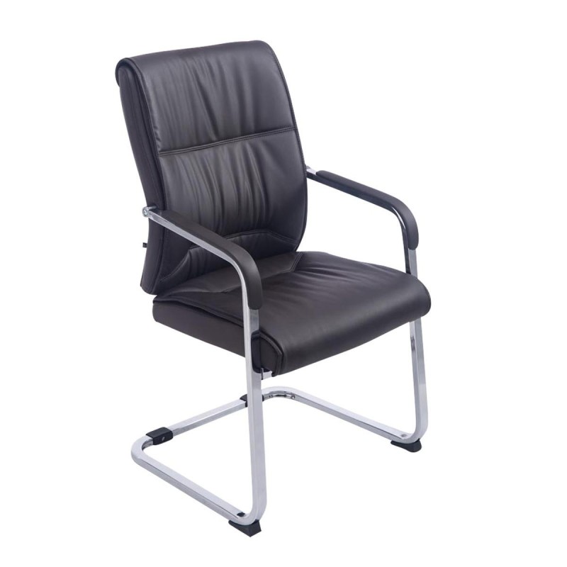 Silla de confidente MAEL, gran acolchado en piel color negro