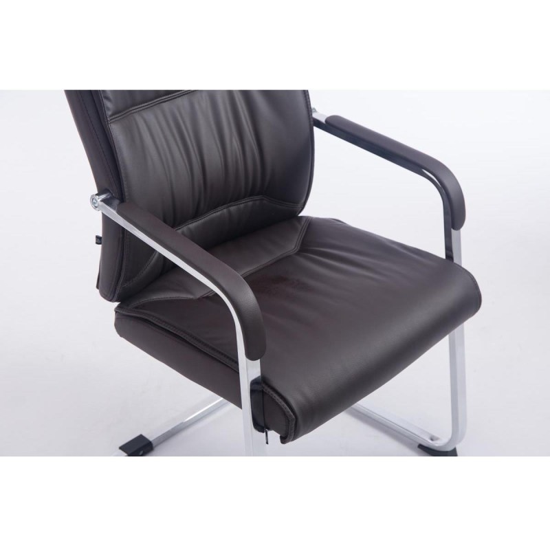 Silla de confidente MAEL, gran acolchado en piel color negro