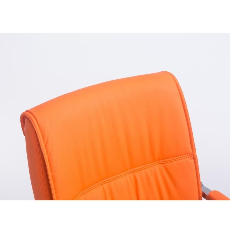 Silla de confidente MAEL, gran acolchado en piel color negro