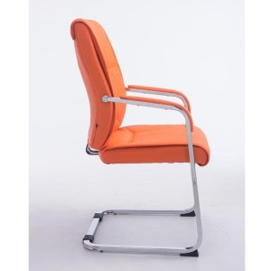 Silla de confidente MAEL, gran acolchado en piel color negro