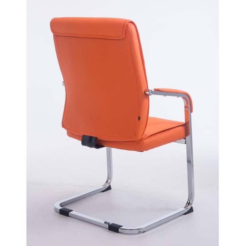 Silla de confidente MAEL, gran acolchado en piel color negro