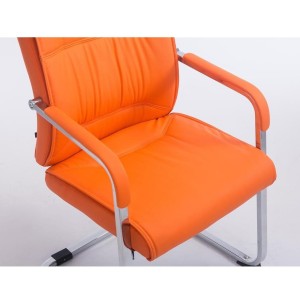 Silla de confidente MAEL, gran acolchado en piel color negro