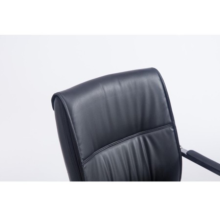 Silla de confidente MAEL, gran acolchado en piel color negro 2