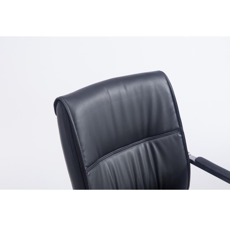 Silla de confidente MAEL, gran acolchado en piel color negro