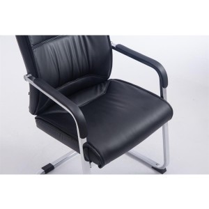 Silla de confidente MAEL, gran acolchado en piel color negro