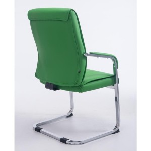 Silla de confidente MAEL, gran acolchado en piel color negro