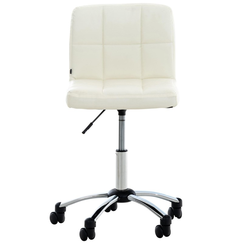 Silla / Taburete de Oficina LUKE en Piel color Blanco