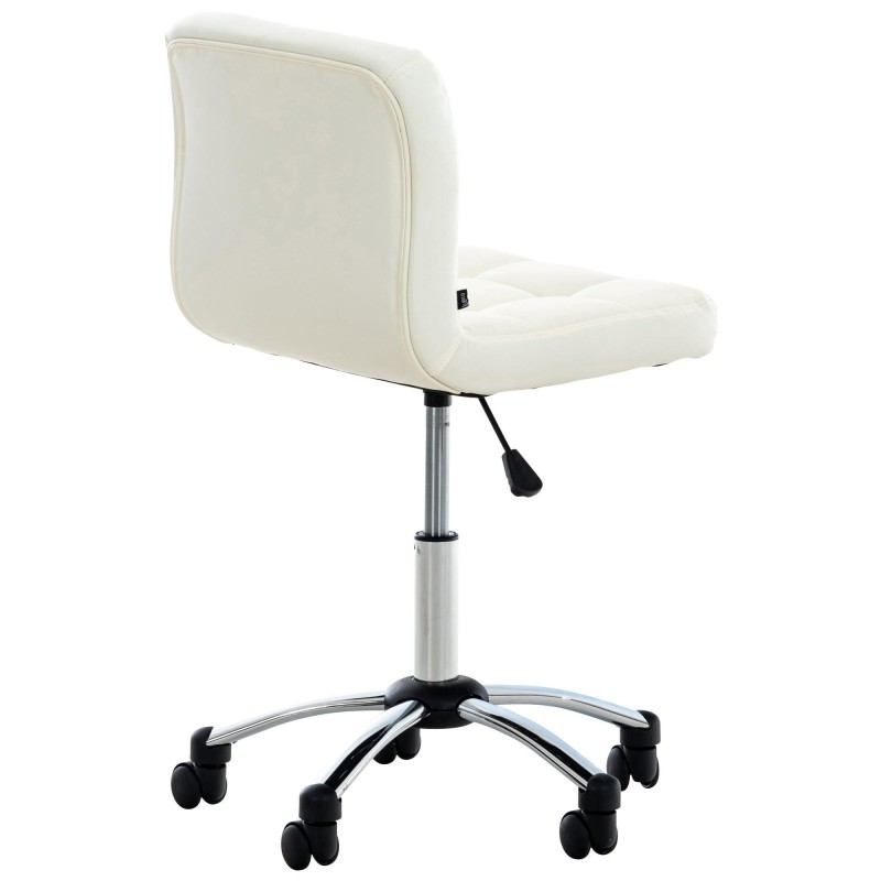 Silla / Taburete de Oficina LUKE en Piel color Blanco