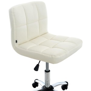 Silla / Taburete de Oficina LUKE en Piel color Blanco