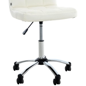 Silla / Taburete de Oficina LUKE en Piel color Blanco