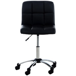 Silla / Taburete de Oficina LUKE en Piel color Negro