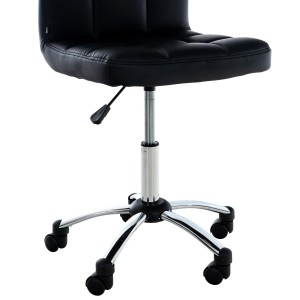 Silla / Taburete de Oficina LUKE en Piel color Negro