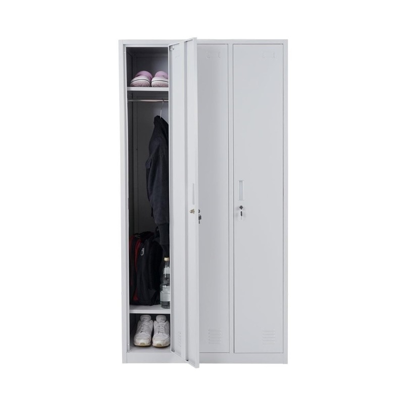 Taquilla metálica AGNES, 180x90x50 cm, en acero color gris