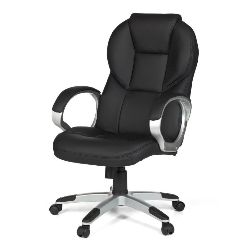 Sillón de oficina FABIAN, mecanismo basculante, color negro