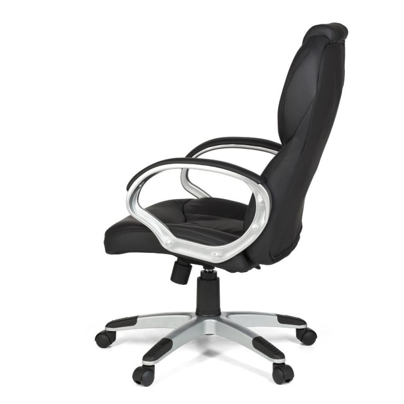 Sillón de oficina FABIAN, mecanismo basculante, color negro