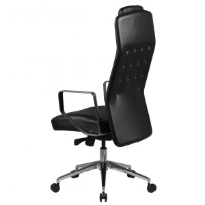 Sillón de diseño DIXON, exclusivo, en piel natural color negro