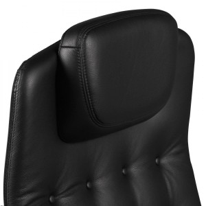 Sillón de diseño DIXON, exclusivo, en piel natural color negro