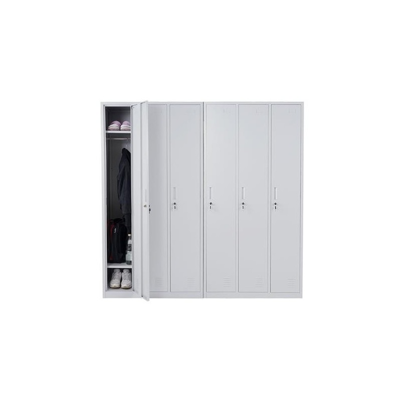 Taquilla metálica AGNES, 180x180x50 cm, en acero color gris