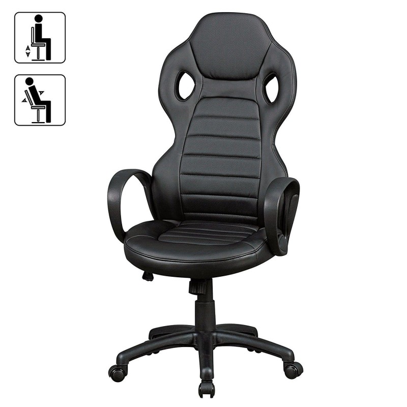 Silla Gaming TUCANA, diseño deportivo, color negro