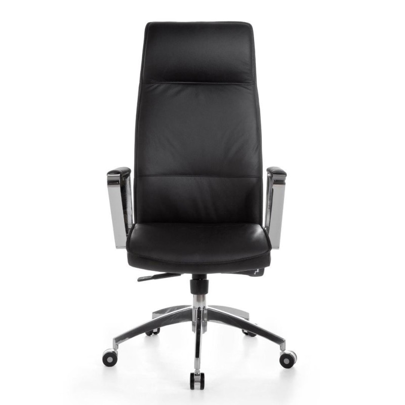 Sillón de oficina DRAKO, en piel genuina color negro