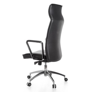 Sillón de oficina DRAKO, en piel genuina color negro