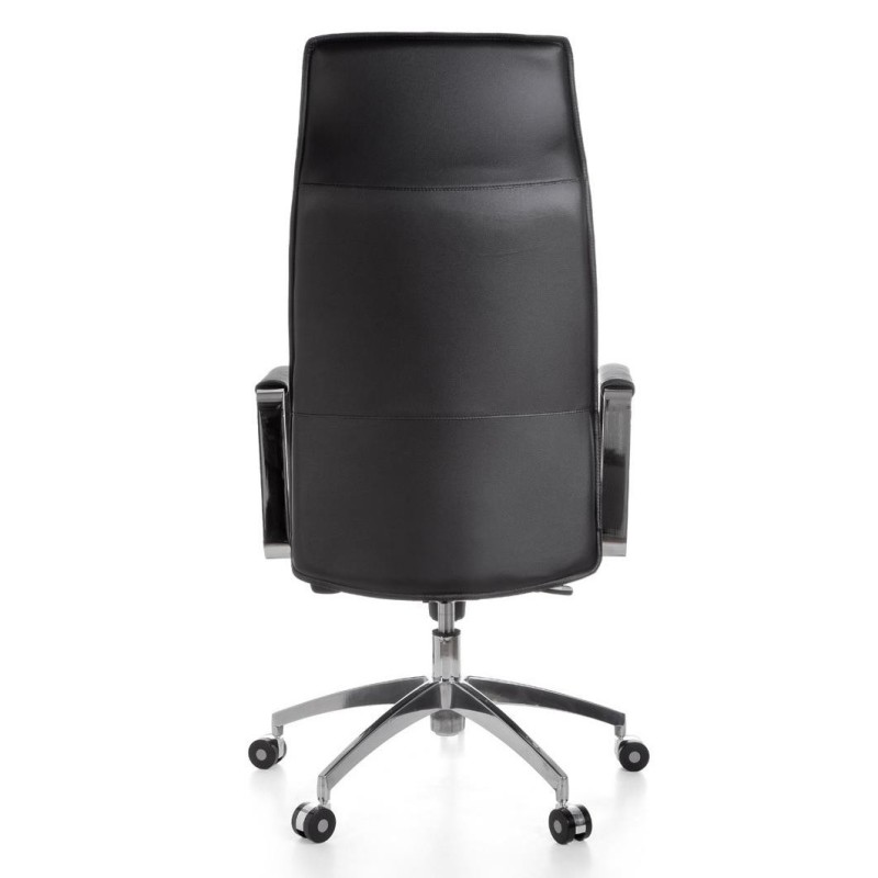 Sillón de oficina DRAKO, en piel genuina color negro