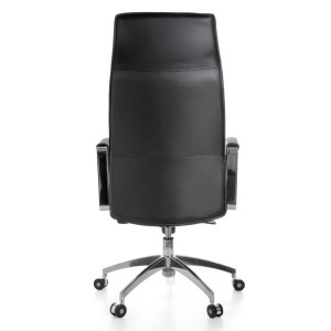 Sillón de oficina DRAKO, en piel genuina color negro