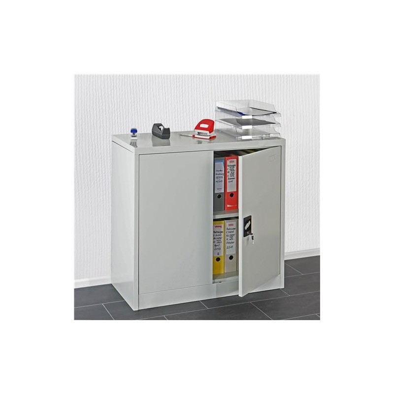 Armario archivador metálico BIRGIT, 90x90x40 cm, gris